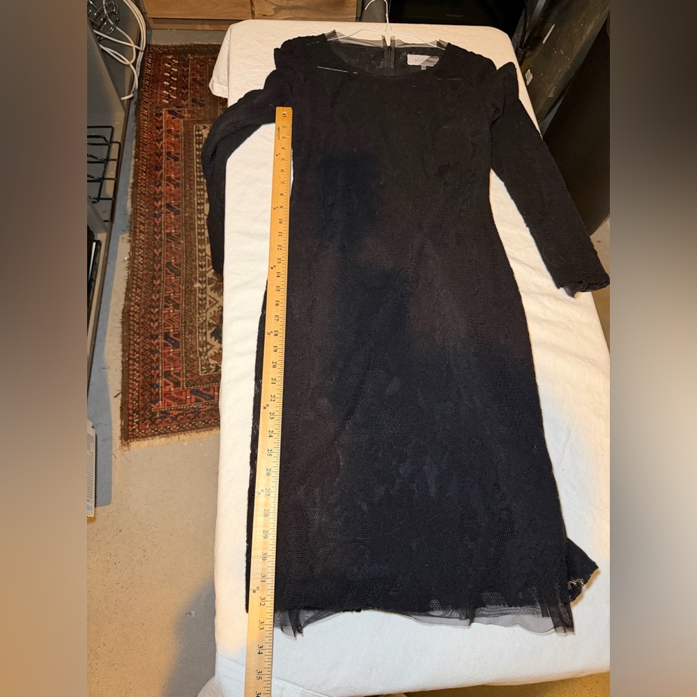 Chic Black Lace Long Sleeve Dress - Picture 5 of 6